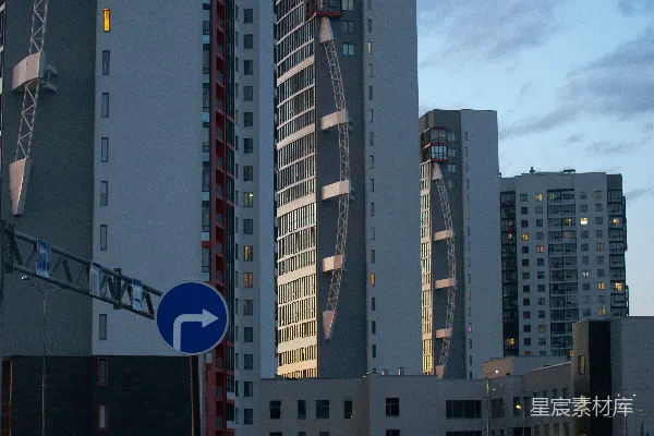 高清摄影 城市街角的建筑剪影