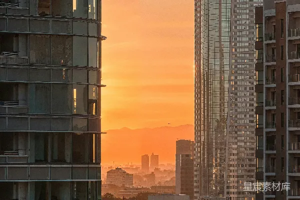高清摄影 城市日落剪影