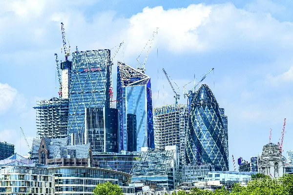 高清摄影 伦敦金融城的现代建筑群