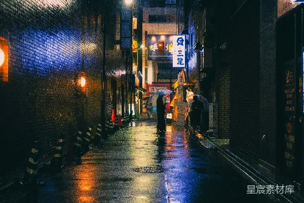 高清摄影 雨夜中的日本街头