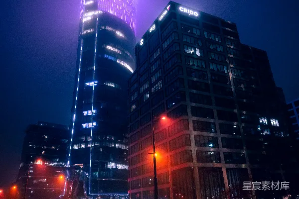 高清摄影 夜幕下的摩天大楼