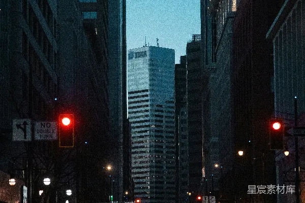 高清摄影 黄昏时的城市街景