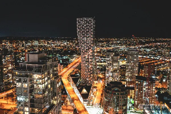 高清摄影 夜幕下的城市高楼