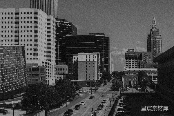 高清摄影 黑白城市全景