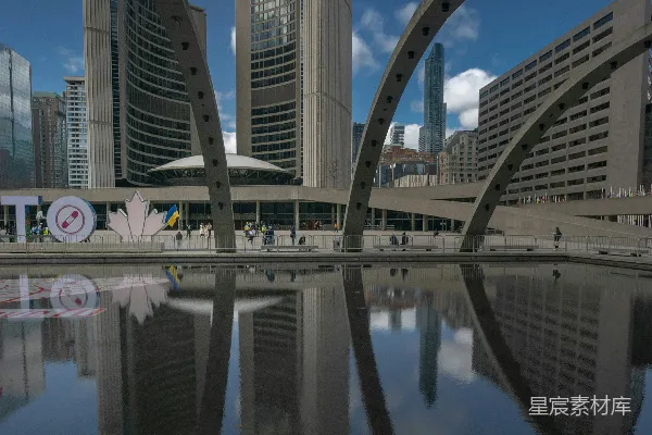 高清摄影 多伦多市政厅倒影