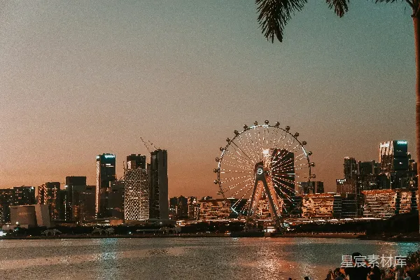 高清摄影 城市夜景下的摩天轮