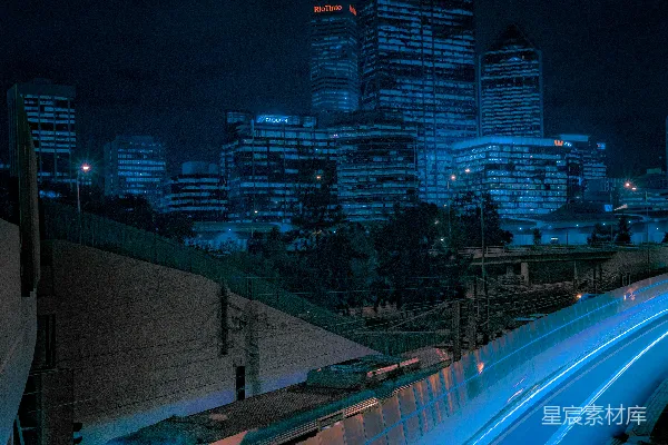 高清摄影 城市夜景中的火车