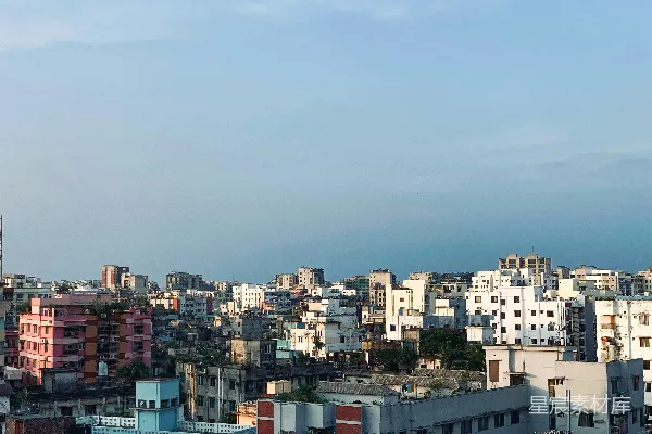 高清摄影 城市日落时的屋顶全景