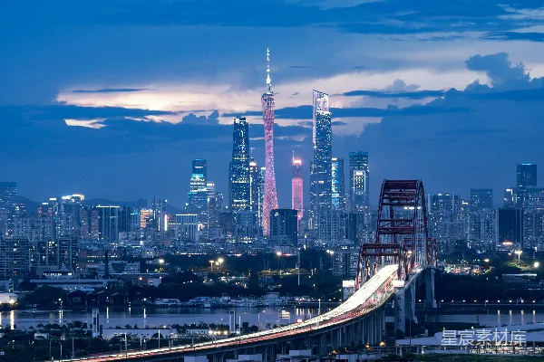 高清摄影 广州夜景：珠江边上的都市魅力