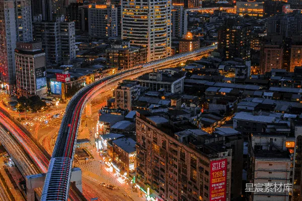 高清摄影 夜幕下的城市繁忙景象