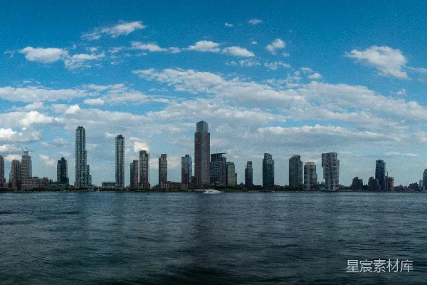 高清摄影 纽约曼哈顿天际线全景