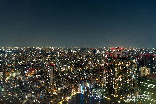 高清摄影 夜幕下的东京都市景观