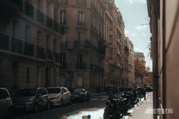 高清摄影 阳光洒满的巴黎街道