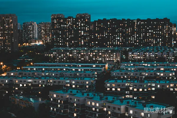 高清摄影 夜幕下的城市灯火