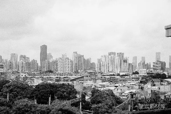 高清摄影 城市与贫民窟的对比