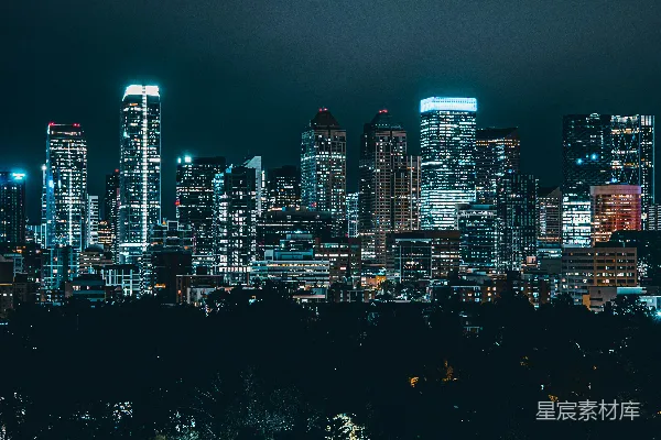 高清摄影 夜幕下的城市剪影