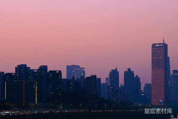 高清摄影 黄昏中的都市剪影