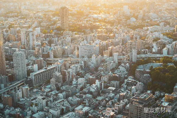 高清摄影 夕阳下的东京城市景观