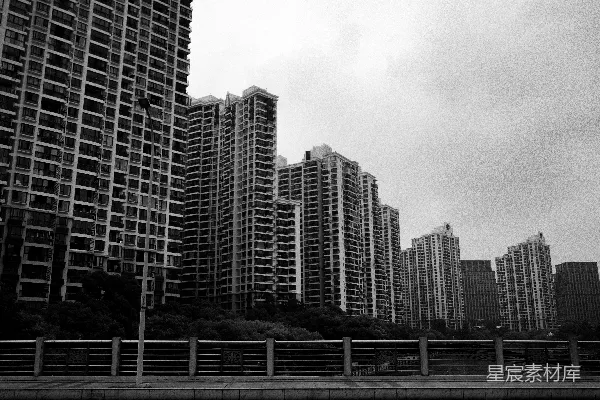 高清摄影 黑白建筑群