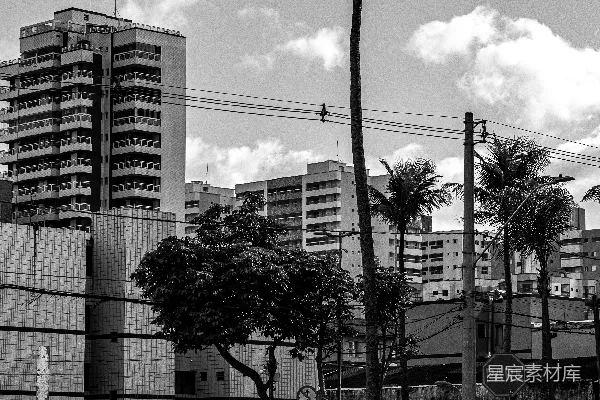 高清摄影 黑白城市街景