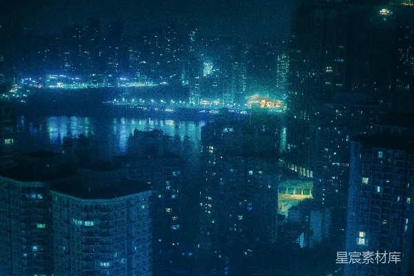 高清摄影 夜幕下的城市剪影