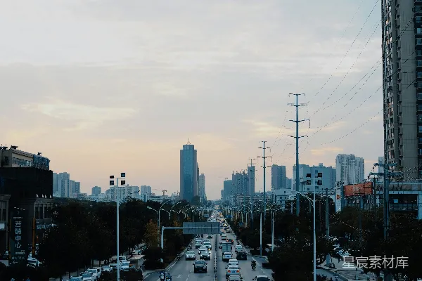 高清摄影 城市黄昏的繁忙街道