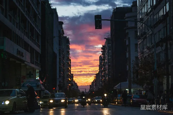 高清摄影 城市黄昏的街景