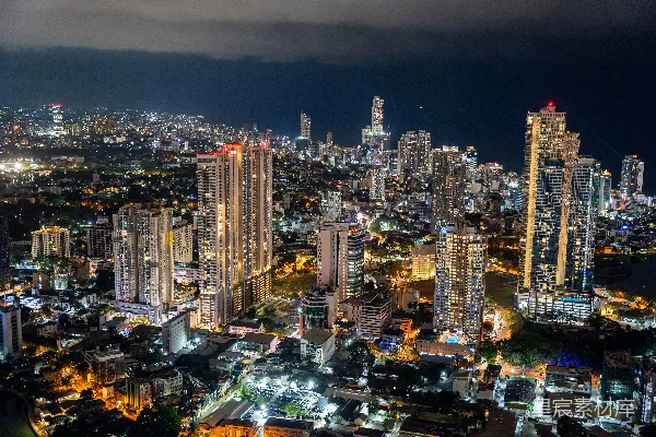 高清摄影 夜幕下的城市天际线