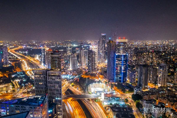 高清摄影 夜幕下的现代都市