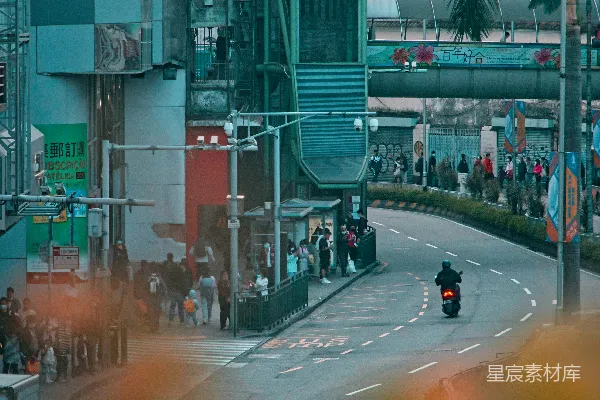 高清摄影 城市街景与行人