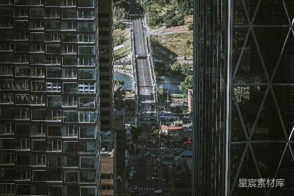 高清摄影 城市之间的对视