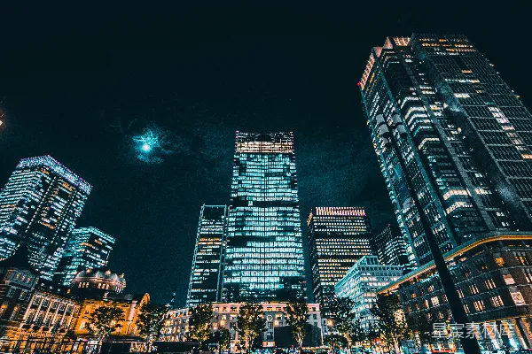 高清摄影 夜幕下的摩天大楼