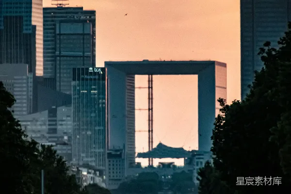 高清摄影 日落时的城市天际线