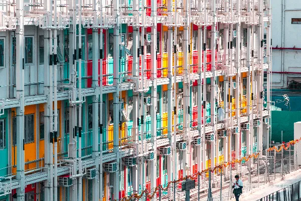 高清摄影 色彩斑斓的工业建筑