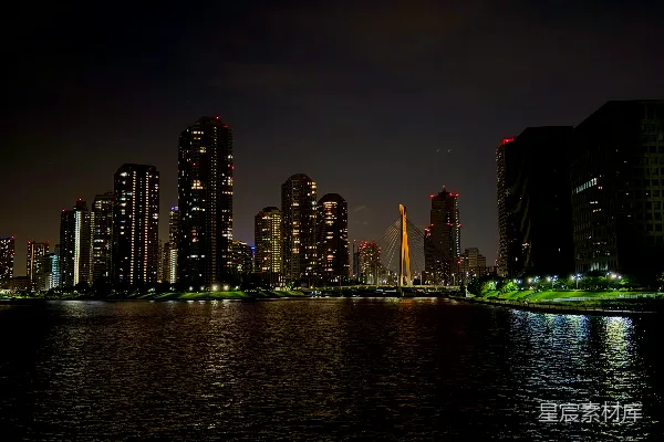 高清摄影 夜幕下的都市天际线
