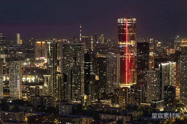 高清摄影 灯火辉煌的城市夜景