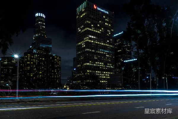 高清摄影 夜幕下的城市灯光
