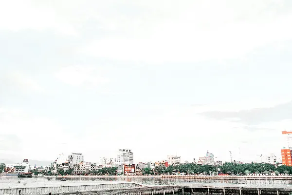 高清摄影 城市沿河风光
