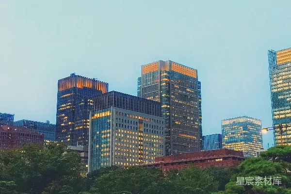 高清摄影 都市黄昏建筑群