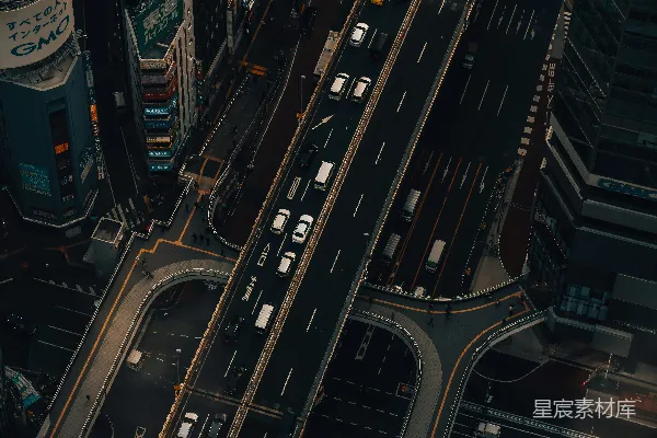 高清摄影 东京街头的动态俯视图