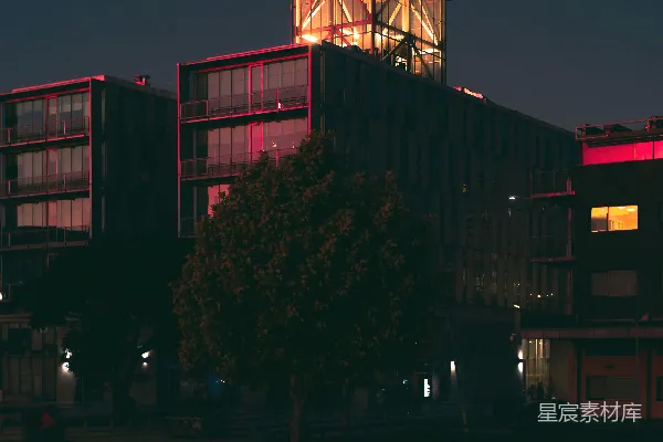 高清摄影 夜幕下的建筑灯光