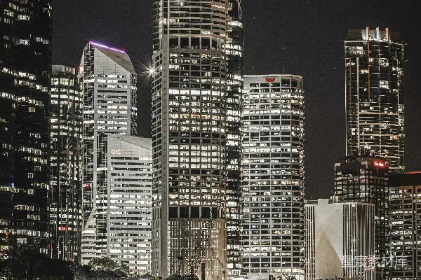 高清摄影 夜幕下的城市天际线