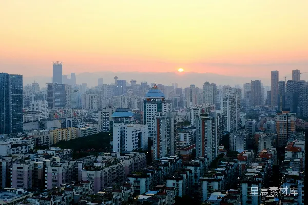 高清摄影 日落时的城市天际线