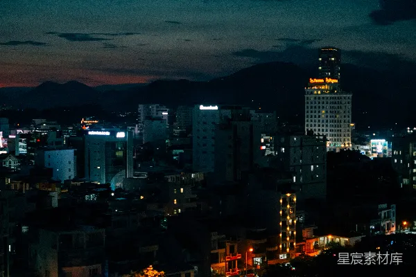 高清摄影 夜幕下的城市剪影