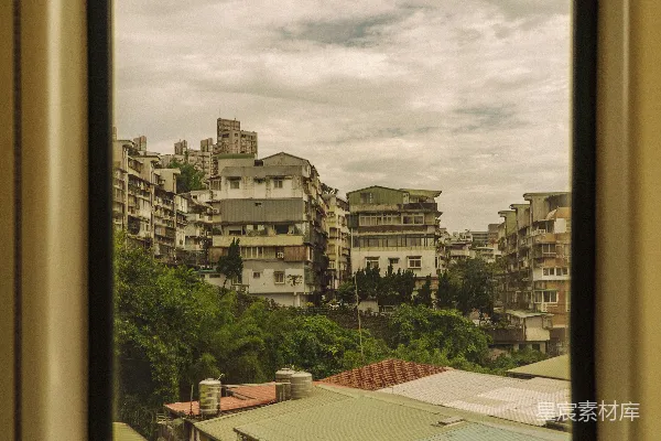 高清摄影 窗外的城市风景