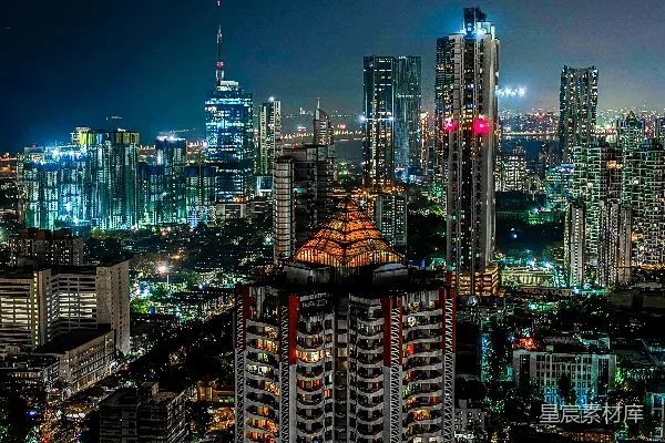 高清摄影 夜幕下的城市繁华