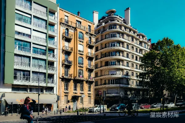 高清摄影 阳光下的城市街景
