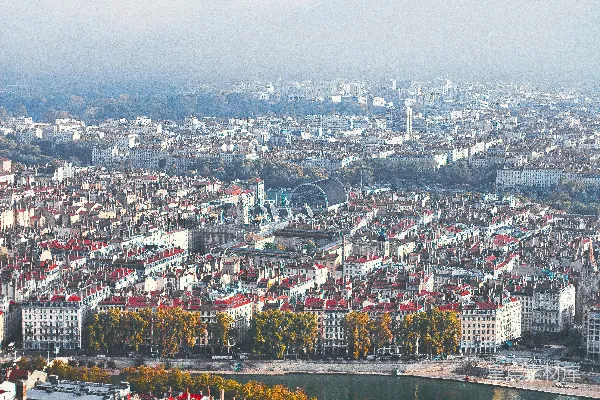 高清摄影 晨光中的城市全景