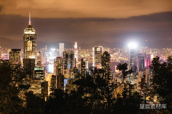 高清摄影 夜幕下的维多利亚港