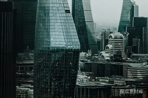 高清摄影 伦敦金融城的现代建筑群
